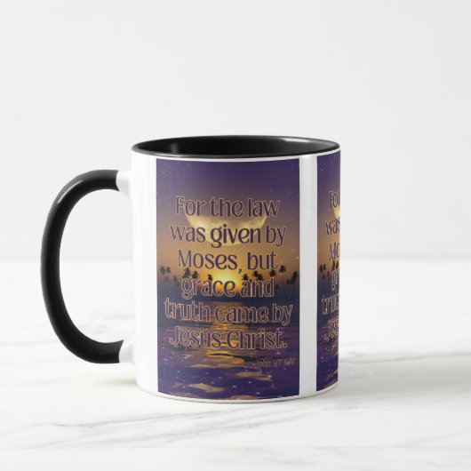 John 1:17 KJV Bible Verse Pic Two-Tone Tasse (Links)