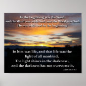 John 1:1-2, 4-5. Das Wort Poster (Vorne)