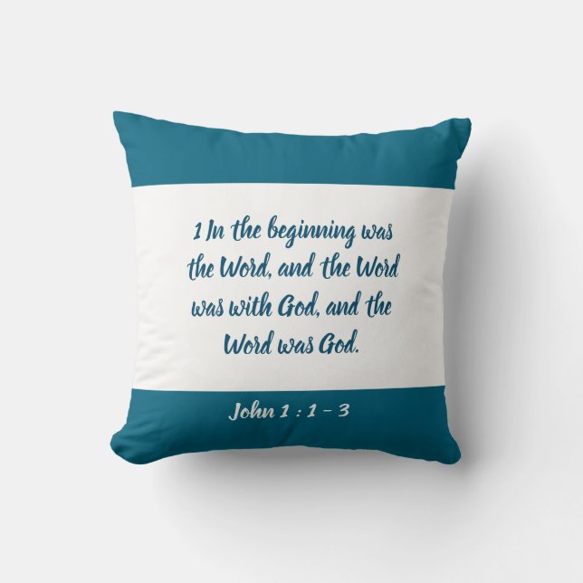 John 1: 1 - 3 - Throw Kissen (Vorderseite)