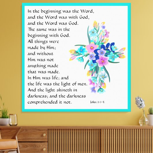 John 1:1-5 leinwanddruck (Insitu (Wohnzimmer))
