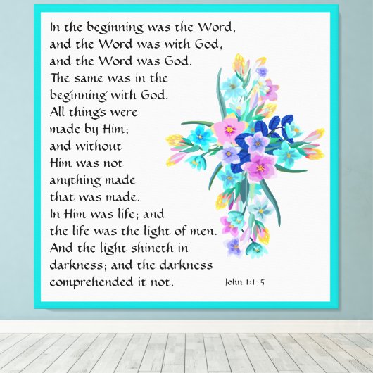 John 1:1-5 leinwanddruck (Insitu (Holzboden))