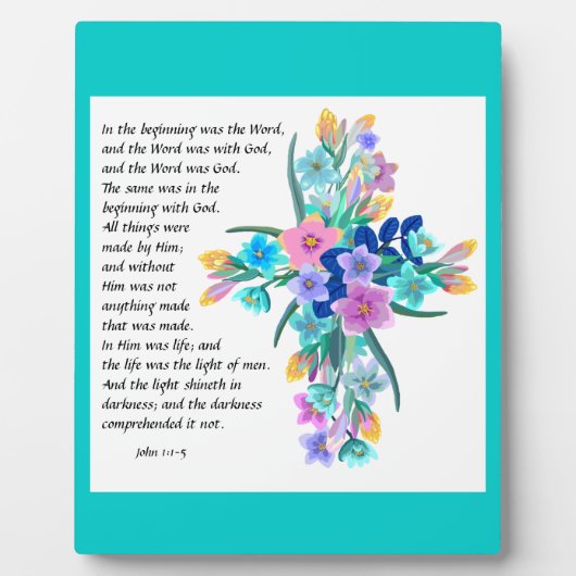 John 1:1-5 Plaque Fotoplatte (Vorderseite)