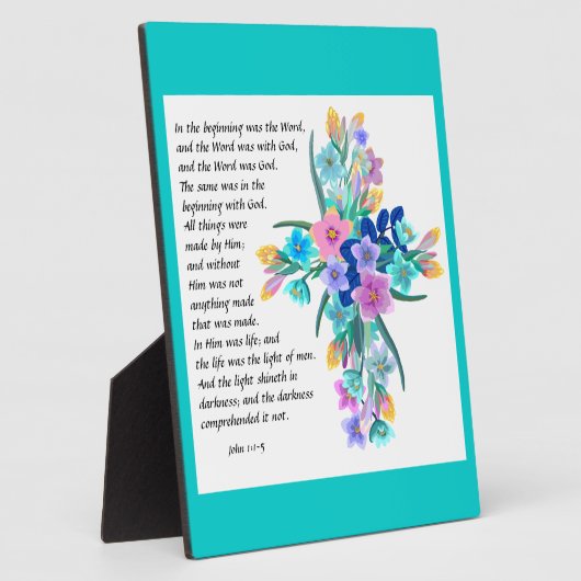 John 1:1-5 Plaque Fotoplatte (Seite)