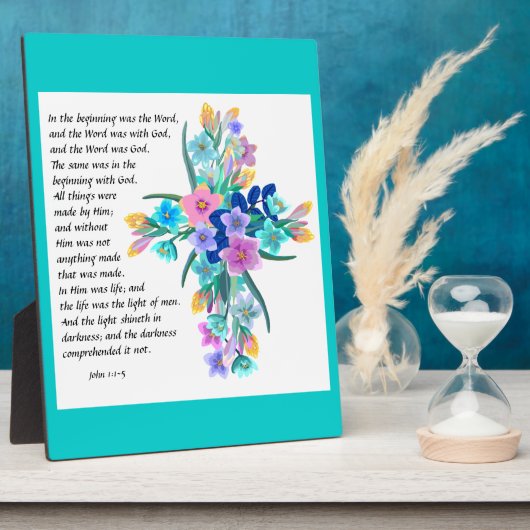 John 1:1-5 Plaque Fotoplatte (Seite)