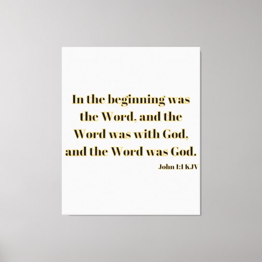 John 1:1 Bibelschrift KJV Leinwand Mauer Kunst (Vorderseite)