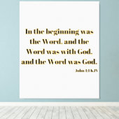 John 1:1 Bibelschrift KJV Leinwand Mauer Kunst (Insitu (Holzboden))