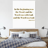 John 1:1 Bibelschrift KJV Leinwand Mauer Kunst (Insitu (Schlafzimmer))