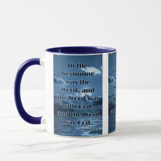John 1:1 KJV Bible Verse Pic Two-Tone Tasse