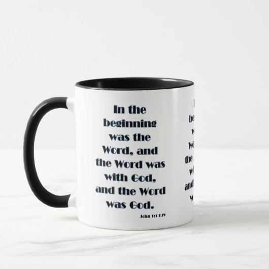 John 1:1 KJV Bible Verse Two-Tone Tasse (Links)