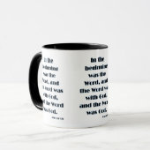 John 1:1 KJV Bible Verse Two-Tone Tasse (Vorderseite Links)