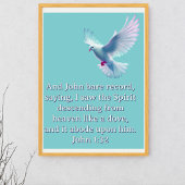 John 1:32 Dove Blue Christlich absteigend Poster