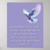 John 1:32 Dove Lila Christlich Poster (Vorne)