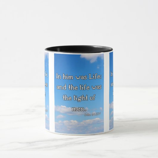 John 1:4 KJV Bible Verse Pic Zwei-Tone-Tasse Tasse (Zentrum)