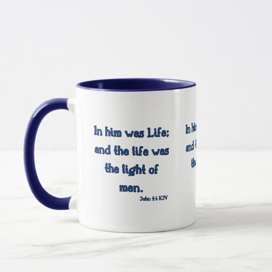 John 1:4 KJV Bible Verse Zwei-Tone-Tasse Tasse (Links)