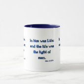 John 1:4 KJV Bible Verse Zwei-Tone-Tasse Tasse (Zentrum)