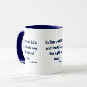John 1:4 KJV Bible Verse Zwei-Tone-Tasse Tasse (Vorderseite Links)