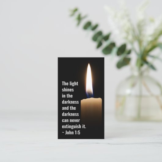 John 1:5 Das Licht leuchtet in der Finsternis Visitenkarte (Stehend Vorderseite)