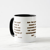 John 1:5 KJV Bible Verse Two-Tone Tasse (Vorderseite Links)