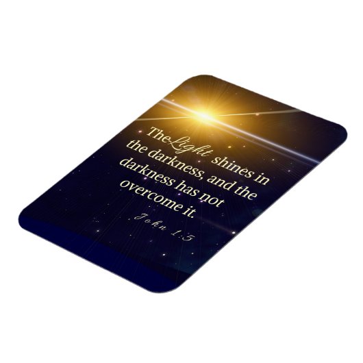 John 1:5 Licht scheint in der Dunkelheit Magnet (Linke Seite)