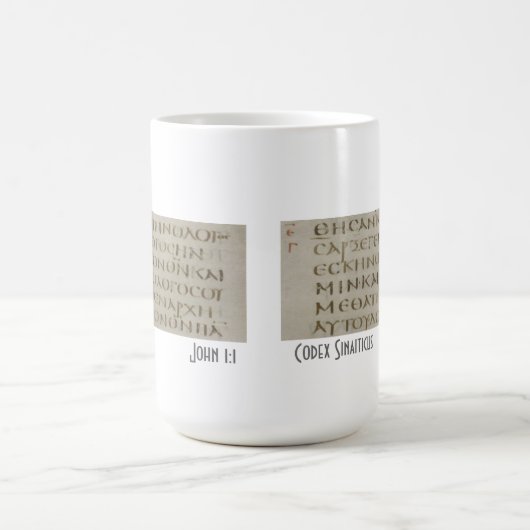 John 1 auf Griechen Kaffeetasse (Mittel)