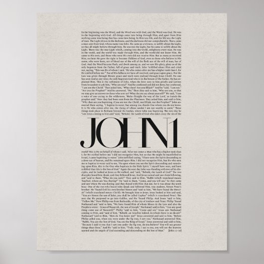 John 1 - Bible Verse Moderne Schrift Kunst Poster (Vorne)