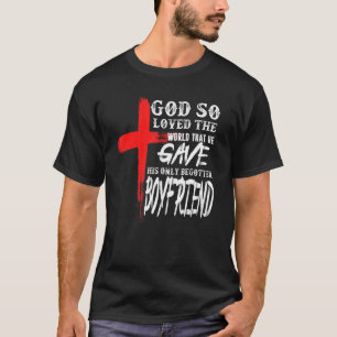 John 316 Christlich Cross Bible Christlich Boyfrie T-Shirt
