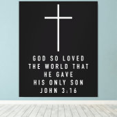 John 316 Fwall Art oder Gott So liebte die Weltbib Leinwanddruck (Insitu (Holzboden))