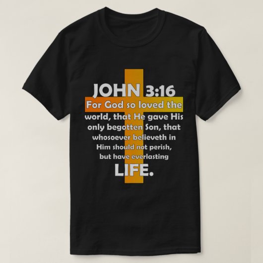 John 316 KJV Bible Verse auf der Rückseite Premium T-Shirt (Design vorne)