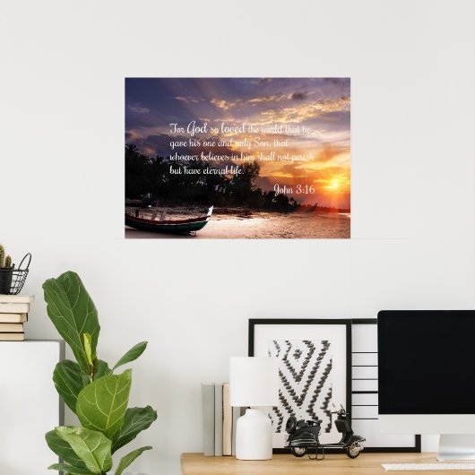 John 3:16 #1 NIV - Scripture Christlich Wall Art Poster (Heimbüro)