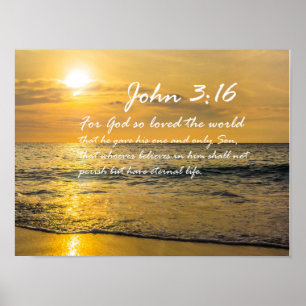 John 3:16 #2 NIV - Scripture Christlich Wall Art Poster