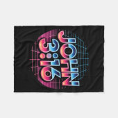 John 3_16 80s Retro Christian Faith Design Fleecedecke (Vorderseite (Horizontal))