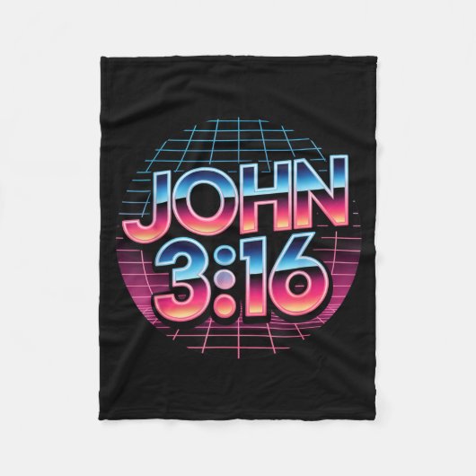 John 3_16 80s Retro Christian Faith Design Fleecedecke (Vorderseite)