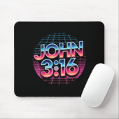 John 3_16 80s Retro Christian Faith Design Mousepad (Mit Mouse)