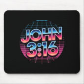 John 3_16 80s Retro Christian Faith Design Mousepad (Vorne)