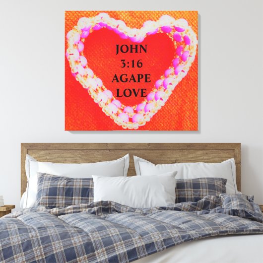 JOHN 3:16 AGAPE-LIEBE LEINWANDDRUCK (Insitu (Schlafzimmer))