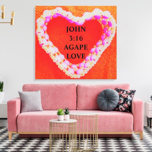JOHN 3:16 AGAPE-LIEBE LEINWANDDRUCK (Insitu (Wohnzimmer))