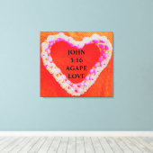 JOHN 3:16 AGAPE-LIEBE LEINWANDDRUCK (Insitu (Holzboden))