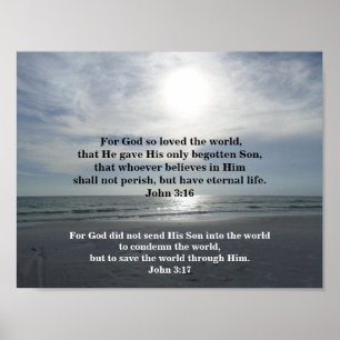 JOHN 3:16 and JOHN 3:17 Poster