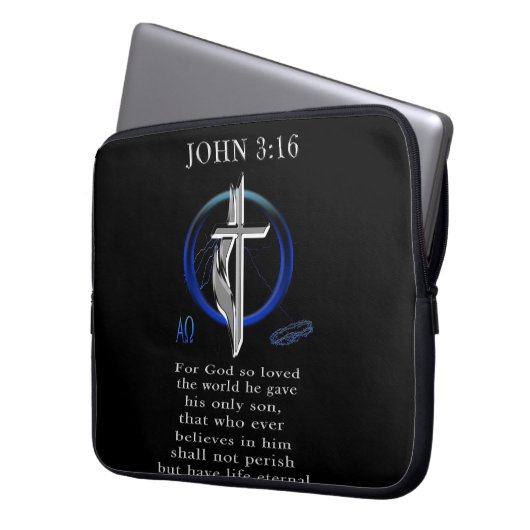 John 3:16 Bekleidung Laptopschutzhülle (Vorderseite Links)