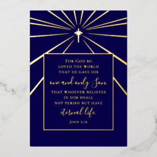 John 3:16 Benutzerdefinierter Text Christlich Weih Folien Feiertagskarte