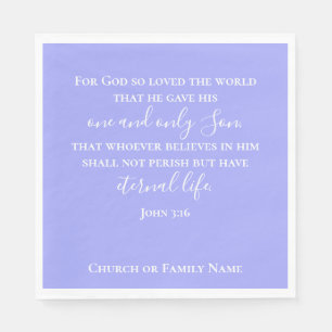 John 3:16 Benutzerdefinierter Text Lila Religiös Serviette