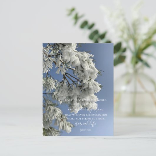 John 3:16 Benutzerdefinierter Text | Original Foto Postkarte (Stehend Vorderseite)