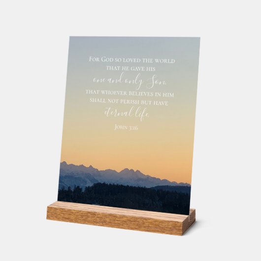 John 3:16 Benutzerdefinierter Text | Schweizer Alp Acrylschild (Winkel)