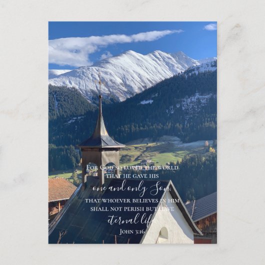 John 3:16 Benutzerdefinierter Text | Schweizer Alp Postkarte (Vorderseite)