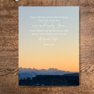 John 3:16 Benutzerdefinierter Text Schweizer Alp Postkarte