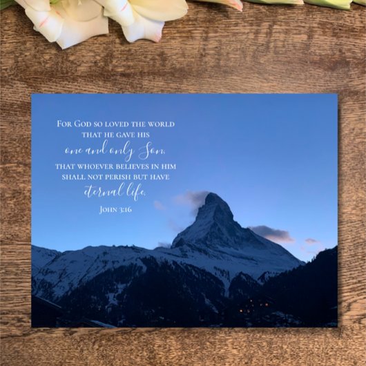 John 3:16 Benutzerdefinierter Text | Schweizer Alp Postkarte