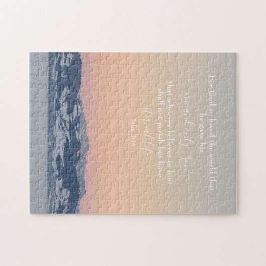 John 3:16 Benutzerdefinierter Text | Schweizer Alp Puzzle (Horizontal)