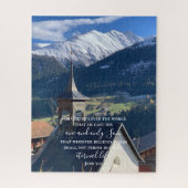 John 3:16 Benutzerdefinierter Text | Schweizer Alp Puzzle (Vertikal)