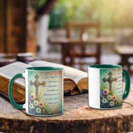 John 3:16 Bibel Cross Floral Christlich Tasse