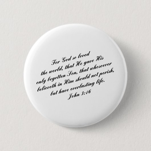 John-3:16 Bibel-Vers (KJV) Button (Vorderseite)